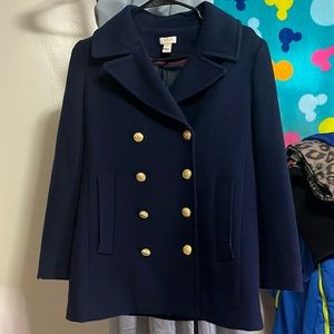 J Crew coat wool blend double breast coat
